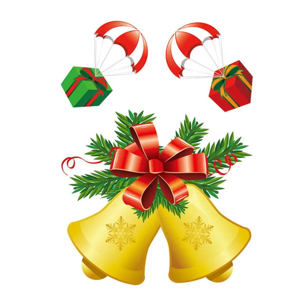 snowman santa claus snowflake gifts xmas tree wall sticker