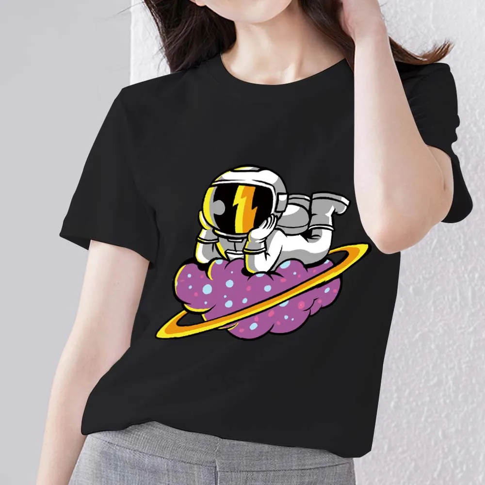 Trendy Women's Casual Basic Slim T-shirt Cartoon Cute Space Dream Astronaut Graphic Printed Top O-Neck Ladies Commuter T-shirt
Trendy Women's Casual Basic Slim T-shirt Cartoon Cute Space Dream Astronaut Graphic Printed Top O-Neck Ladies Commuter T-shirt