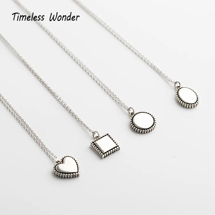Timeless Wonder 925 Sterling Sliver Retro Heart Square Circle Oval Chains Choker Necklace Jewelry Gothic Top Sweet Pendant 2126
Timeless Wonder 925 Sterling Sliver Retro Heart Square Circle Oval Chains Choker Necklace Jewelry Gothic Top Sweet Pendant 2126