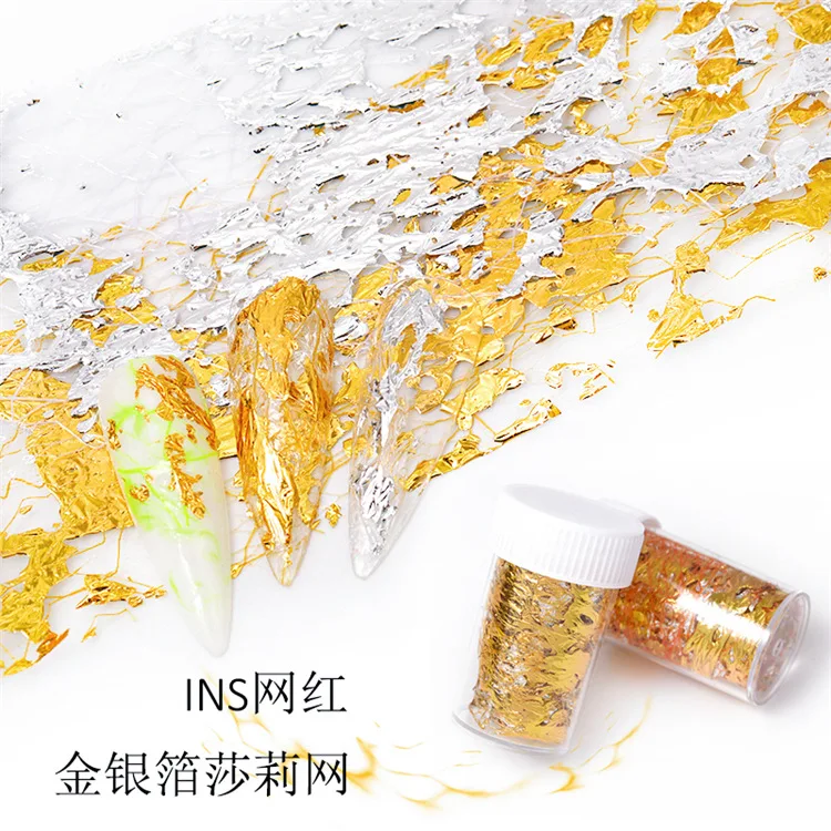 Japanese influencer INS Nail Art Deco 12 gold foils Sally Mesh Gold and silver foil mesh Gold thread Phototherapy Nail Jewelry
Japanese influencer INS Nail Art Deco 12 gold foils Sally Mesh Gold and silver foil mesh Gold thread Phototherapy Nail Jewelry