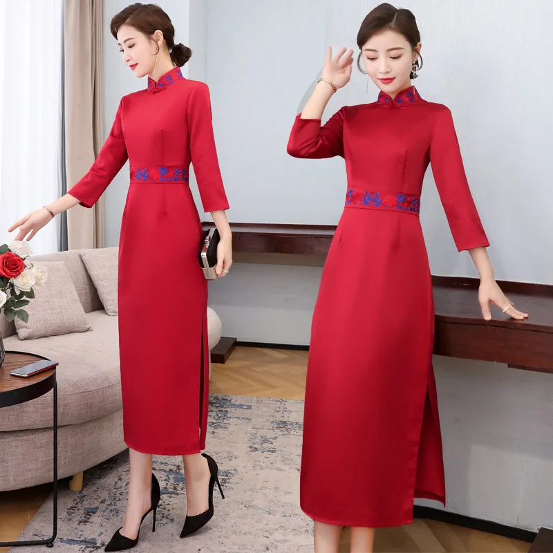 Osteoclasts Cheongsam nian qing kuan Retro Chinese-style GIRL'S Modified Version of National Wind WOMEN'S Dress Long Elegant Dre
Osteoclasts Cheongsam nian qing kuan Retro Chinese-style GIRL'S Modified Version of National Wind WOMEN'S Dress Long Elegant Dre
