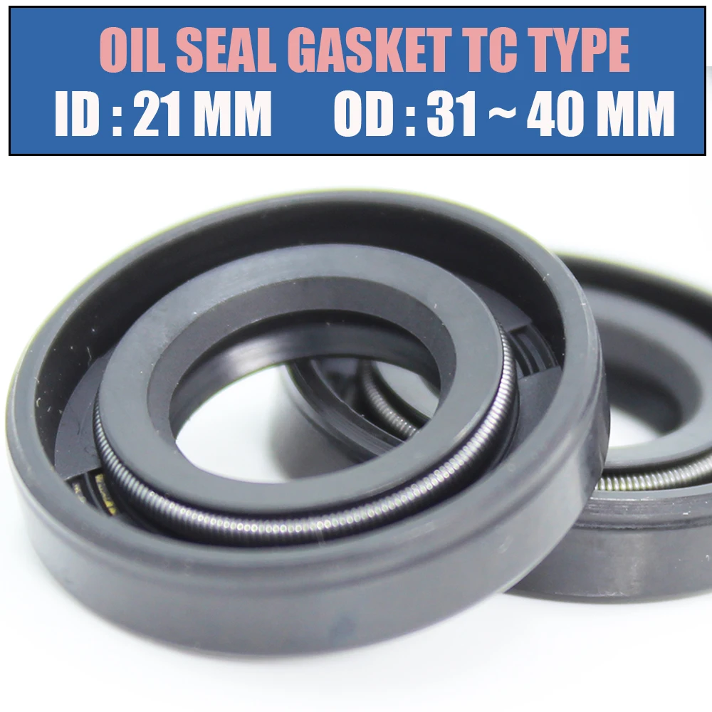ID 21mm Oil Seal Gasket TC Type Inner 21*31/32/33/35/37/40 mm 10Pcs NBR Skeleton Seals Nitrile Covered Double Lip With Garter
ID 21mm Oil Seal Gasket TC Type Inner 21*31/32/33/35/37/40 mm 10Pcs NBR Skeleton Seals Nitrile Covered Double Lip With Garter