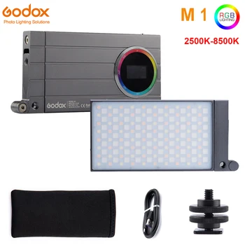 Godox M1 RGB Led Video Light 2500K-8500K Full Color on Camera Light with Music Mode Effects Pocket Size & Rechargeable Battery
Godox M1 RGB Led Video Light 2500K-8500K Full Color on Camera Light with Music Mode Effects Pocket Size & Rechargeable Battery