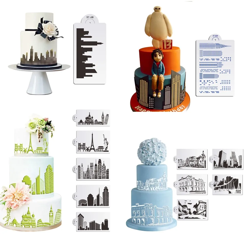 Landmark Building Design Cake Stencil PET Cake Border Stencils DIY Drawing Lace Template Cake Mold Cake Decorating Tool Bakeware
Landmark Building Design Cake Stencil PET Cake Border Stencils DIY Drawing Lace Template Cake Mold Cake Decorating Tool Bakeware