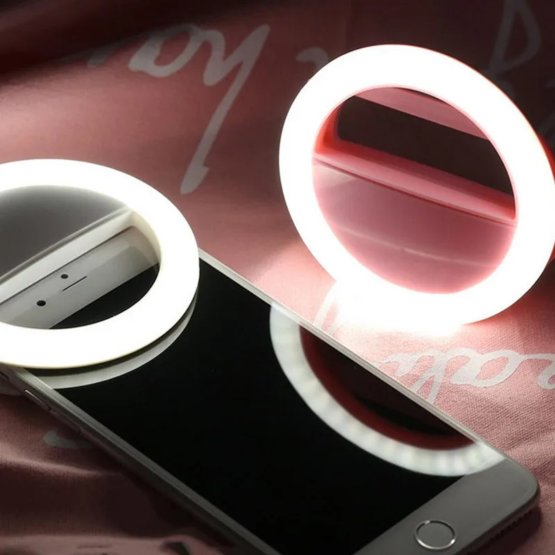 Кольцевая лампа для селфи портативная мобильного телефона с зажимом iPhone 11
