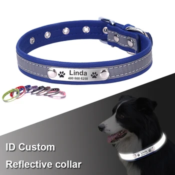 Reflective Dog Collar Personalized Custom Pet Cat Collar ID Tag Engraved Name PU Leather Basic Collars for Dogs Pet Accessories
Reflective Dog Collar Personalized Custom Pet Cat Collar ID Tag Engraved Name PU Leather Basic Collars for Dogs Pet Accessories