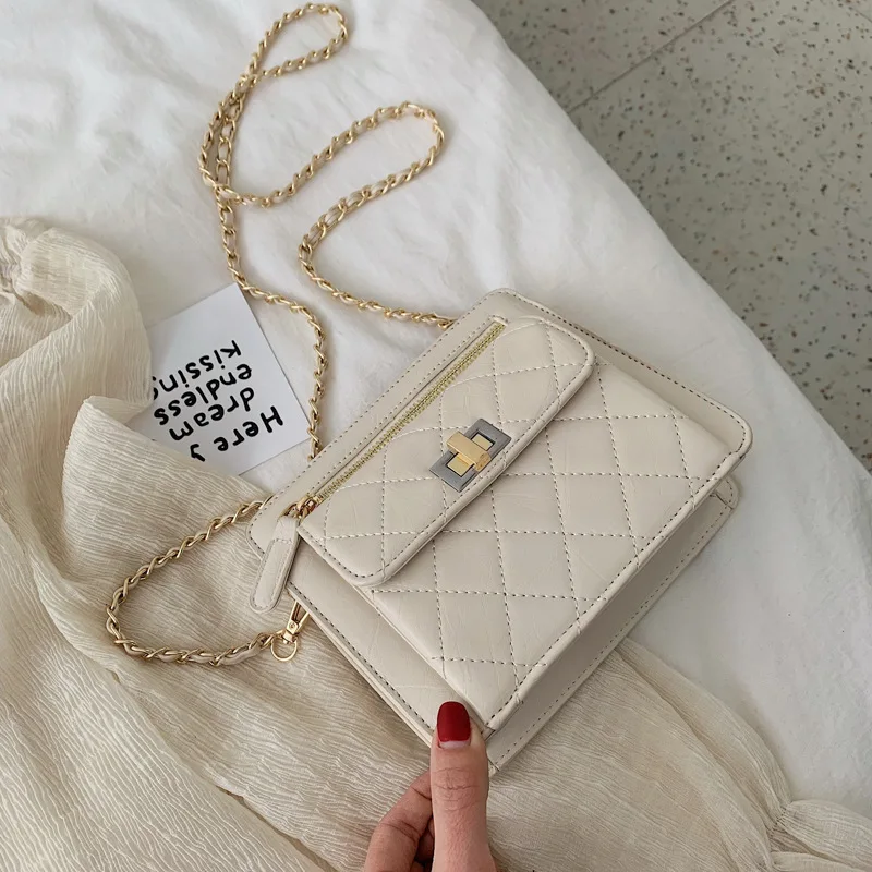 France Non-mainstream Textured Western Style Versatile Rhombus Chain WOMEN'S Bag 2019 New Style Summer High Grade Sense Shoulder 
France Non-mainstream Textured Western Style Versatile Rhombus Chain WOMEN'S Bag 2019 New Style Summer High Grade Sense Shoulder