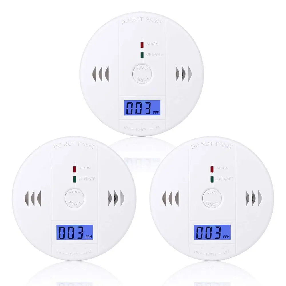 3pcs Carbon Monoxide Detector Independent CO Gas Sensor LCD Display 85dB Warning Alarm
3pcs Carbon Monoxide Detector Independent CO Gas Sensor LCD Display 85dB Warning Alarm