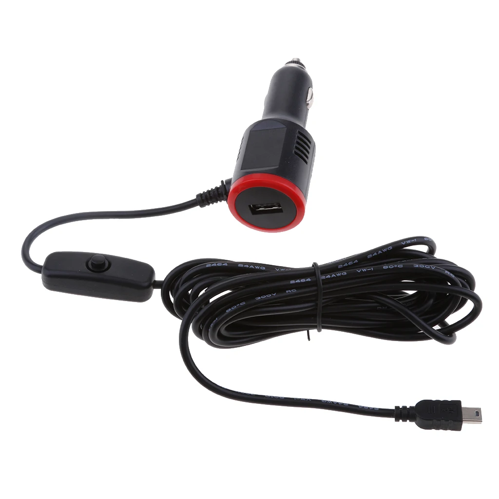 Фото Зарядное устройство USB 5V3A кабель для быстрой зарядки GPS DVR зарядка автомобиля