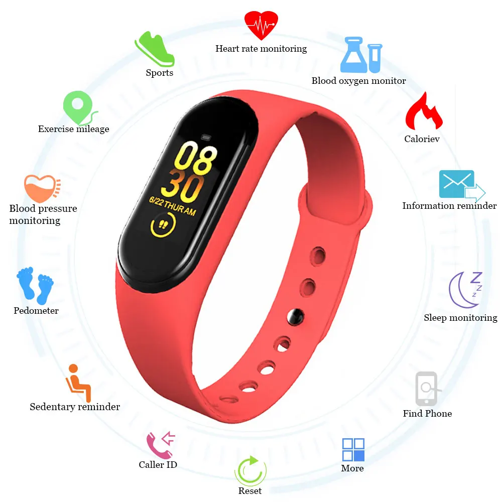 Detachable Silicone Strap Sport Smart Bracelet Men Women Wristband Heart Rate Manager Fitness Monitoring Smart Watch Female Male
Detachable Silicone Strap Sport Smart Bracelet Men Women Wristband Heart Rate Manager Fitness Monitoring Smart Watch Female Male