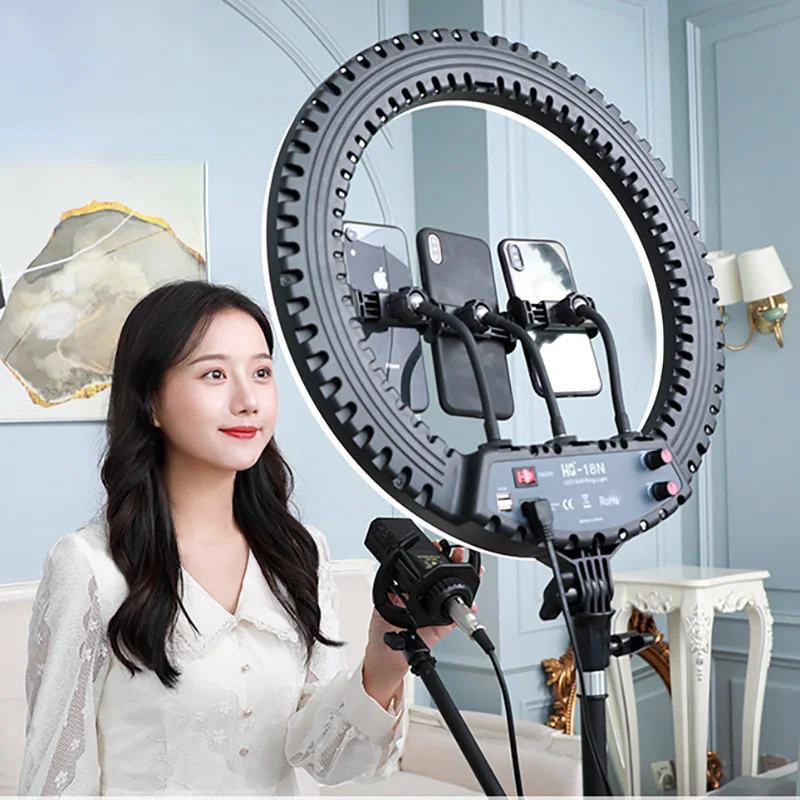18 Inch Ring Light With Tripod Broadcast Video lighting Remote Control Ringlight
18 Inch Ring Light With Tripod Broadcast Video lighting Remote Control Ringlight
