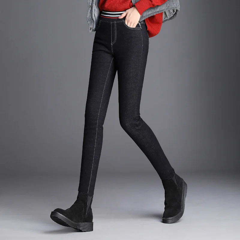 Фото High Quality Brand Womens Pants 2020 New Winter Thick Waist Pencil Female Slim Fit Skinny Plus Size M-9XL | Женская одежда