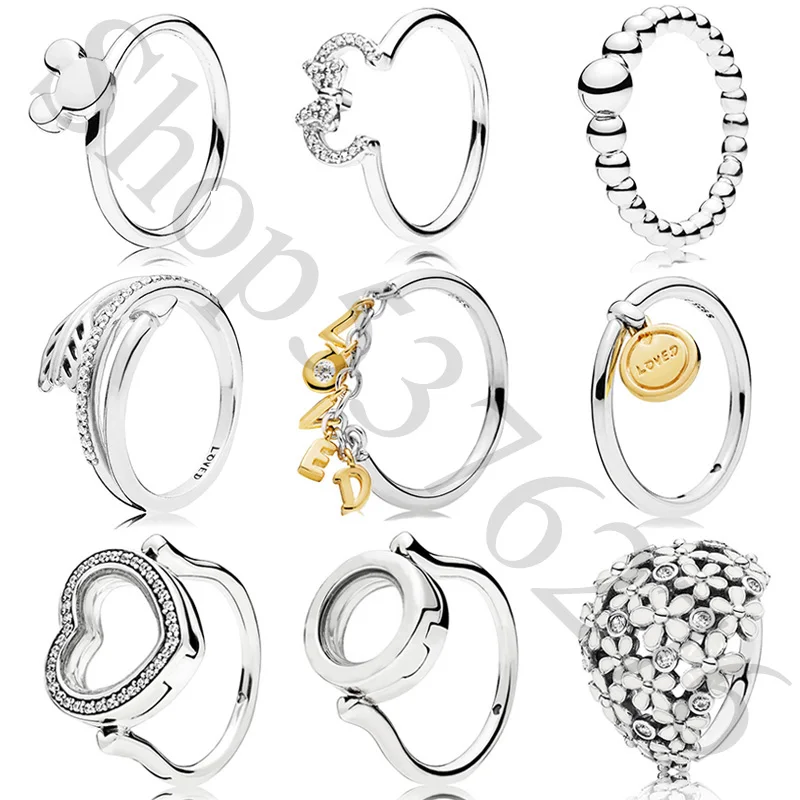 Real 925 Sterling Silver Original Shine Loved Script Mickey Minnie Silhouette Europe Ring For Women Bead Charm Gift DIY Jewelry
Real 925 Sterling Silver Original Shine Loved Script Mickey Minnie Silhouette Europe Ring For Women Bead Charm Gift DIY Jewelry