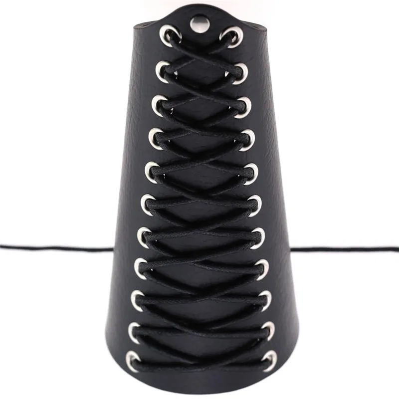 CUF2020010 punk pu leather cuff black