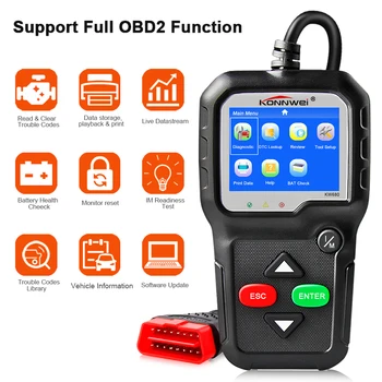 OBD2 Auto Diagnostic-Tool OBD2 Automotive Scanner Diagnostic Tool OBD Scanner Car Diagnostic KW680 Read Clear Fault Error Codes
OBD2 Auto Diagnostic-Tool OBD2 Automotive Scanner Diagnostic Tool OBD Scanner Car Diagnostic KW680 Read Clear Fault Error Codes