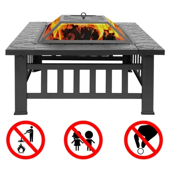 Courtyard Fire Bowl with Accessories Metal Garden Backyard Fire Pit Black Outdoor Fireplace With Mesh Screen Lid Poker
Courtyard Fire Bowl with Accessories Metal Garden Backyard Fire Pit Black Outdoor Fireplace With Mesh Screen Lid Poker