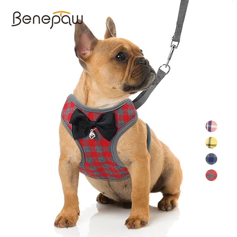 Benepaw Breathable Cute Plaid Small Dog Harness Leash Set Adjustable Soft Padded Bowtie Safe Bell Pet Puppy Harness Chihuahua
Benepaw Breathable Cute Plaid Small Dog Harness Leash Set Adjustable Soft Padded Bowtie Safe Bell Pet Puppy Harness Chihuahua