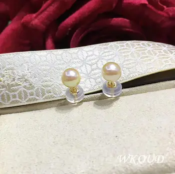 WKOUD Fine Pearl Jewelry Japan Akoya Pearl Earrings 18K Gold Round Simple Style For Women Natural Golden
WKOUD Fine Pearl Jewelry Japan Akoya Pearl Earrings 18K Gold Round Simple Style For Women Natural Golden