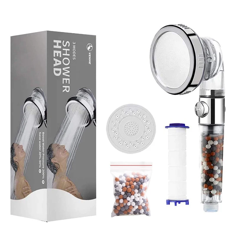 Bathroom SPA Shower Head 3 Modes Adjustable One-Button Water Stop With Anion Filter Ball High Pressure Nozzle Replaceable Panel
Bathroom SPA Shower Head 3 Modes Adjustable One-Button Water Stop With Anion Filter Ball High Pressure Nozzle Replaceable Panel