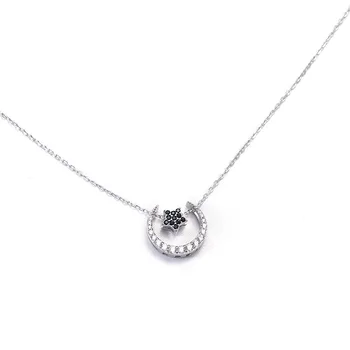 Star and Moon Necklace Women's Sterling Silver 925 Star Moon Pendant Clavicle Chain Korean Pendant One Pair
Star and Moon Necklace Women's Sterling Silver 925 Star Moon Pendant Clavicle Chain Korean Pendant One Pair