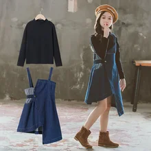 Girls Strap Dress Sets Long-sleeve Fashion Denim Dress Undershirt Two-piece 2022 Spring Casual Outfits 12 13 Y Children Clothing
Girls Strap Dress Sets Long-sleeve Fashion Denim Dress Undershirt Two-piece 2022 Spring Casual Outfits 12 13 Y Children Clothing