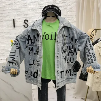 2020 Spring Autumn Loose Vintage Washed Letters Embroidery Hole Jeans jacket Women Harajuku Blue Denim Long sleeve Casual Jacket
2020 Spring Autumn Loose Vintage Washed Letters Embroidery Hole Jeans jacket Women Harajuku Blue Denim Long sleeve Casual Jacket