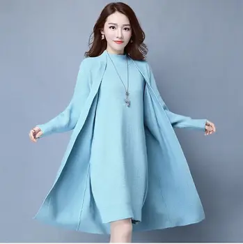 Autumn Winter New Design Women Long Sweater Coat With Tank Basic Dress Suits Long Cardigan Two-Piece Outfit Knitted Vestido
Autumn Winter New Design Women Long Sweater Coat With Tank Basic Dress Suits Long Cardigan Two-Piece Outfit Knitted Vestido