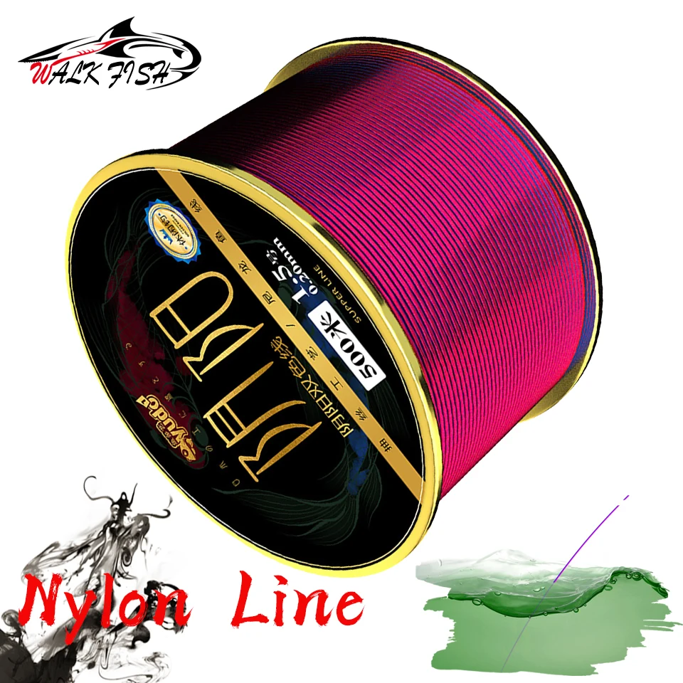 

WALK FISH 500M Double Color Invisible Thread Fishing Line Super Strong Japanese Nylon Fishing Line Nylon Fishing Line