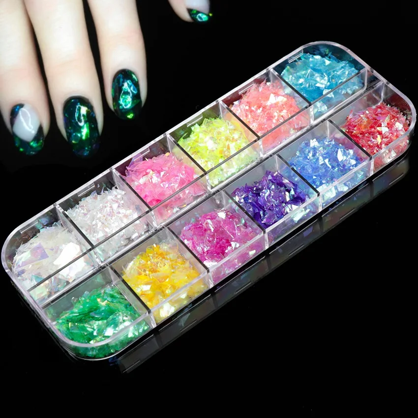 12 Grid/Set Holographic Nail Glitter Flakes Nail Art Irregular Sequins 3D Thin Sparkly Decorations Gel Polish DIY Accessories
12 Grid/Set Holographic Nail Glitter Flakes Nail Art Irregular Sequins 3D Thin Sparkly Decorations Gel Polish DIY Accessories