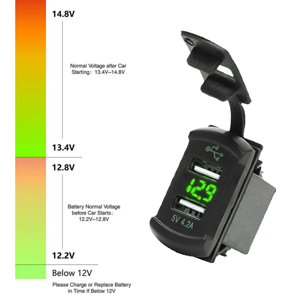 Car Truck Boat UTV Green LED Display Dual USB Charger Digital Voltmeter Rocker Switch Fast Charging Car Parts FORBMW E60
Car Truck Boat UTV Green LED Display Dual USB Charger Digital Voltmeter Rocker Switch Fast Charging Car Parts FORBMW E60