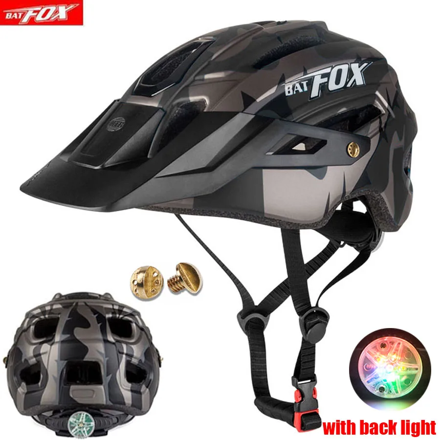 BATFOX Racing Bicycle Helmet with Light In-mold MTB Road Cycling for Men Women Ultralight Sport Safety Equipment | Спорт и