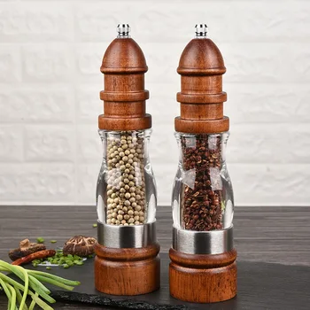 New 1/2pcs Deluxe Salt and Pepper Grinder Set Wood Pepper Mills Shakers with Acrylic Visible Window Ceramic Grinding Core Hot
New 1/2pcs Deluxe Salt and Pepper Grinder Set Wood Pepper Mills Shakers with Acrylic Visible Window Ceramic Grinding Core Hot