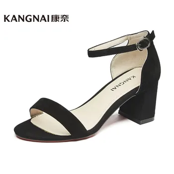 KANGNAI Women Sandals Kid Suede Leather Buckle Strap Round Toe Cover Heel Lady Summer Shoes
KANGNAI Women Sandals Kid Suede Leather Buckle Strap Round Toe Cover Heel Lady Summer Shoes