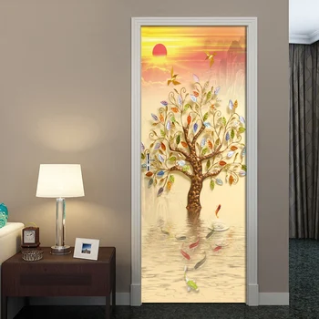 3D Creative Door Stickers Print Art Picture Sunrise Golden Rich Tree For Living Room Home Decor Decal Waterproof Wallpaper Paste
3D Creative Door Stickers Print Art Picture Sunrise Golden Rich Tree For Living Room Home Decor Decal Waterproof Wallpaper Paste