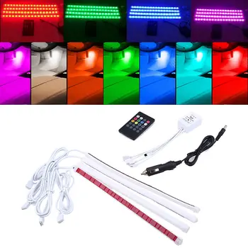 4 in1 Car Auto Interior Wireless Remote Voice Music RGB Control 16 Colors Strip Decorative LED Light Car Styling Atmosphere Lamp
4 in1 Car Auto Interior Wireless Remote Voice Music RGB Control 16 Colors Strip Decorative LED Light Car Styling Atmosphere Lamp