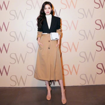 HAMALIEL Runway Designer Women Windbreaker Coat Autumn Winter Turn Down Collar Patchwork Single Breasted Long Belt Trench Coat
HAMALIEL Runway Designer Women Windbreaker Coat Autumn Winter Turn Down Collar Patchwork Single Breasted Long Belt Trench Coat