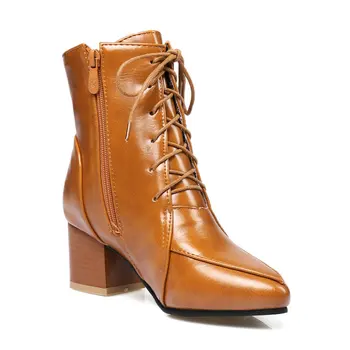 Winter 2020 new low heel pointed front lacing women's ankle boot Martin single boot fashion boot
Winter 2020 new low heel pointed front lacing women's ankle boot Martin single boot fashion boot