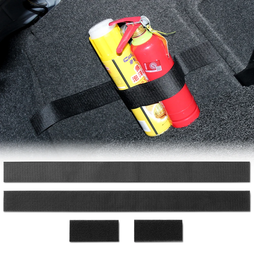 4Pcs/Set Car Fire Extinguisher Sticker nylon tape Belt Net Bandage Trunk Storage Bag Magic Tape Hook and Loop Strap Stickers | Автомобили