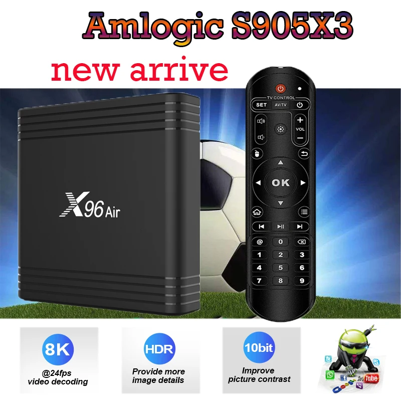 

X96 Air Amlogic S905X3 mini Android 9.0 smart TV BOX 4GB 64GB 32GB wifi 4K 8K 24fps youtube X96Air 2GB 16GB Netflix Set Top Box