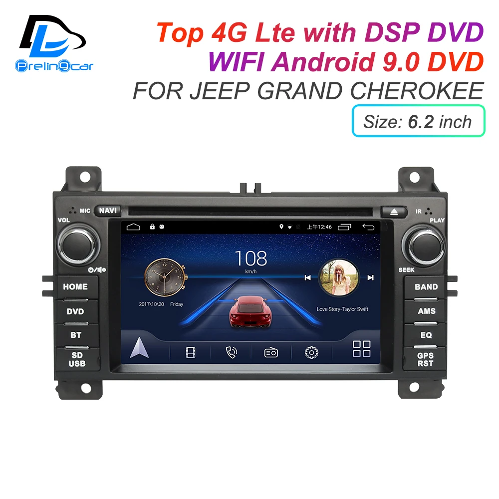 Clearance IPS touch screen DSP sound Android 9.0 2 DIN 4g Lte radio For JEEP Grand Cherokee GPS DVD player stereo navigation 1