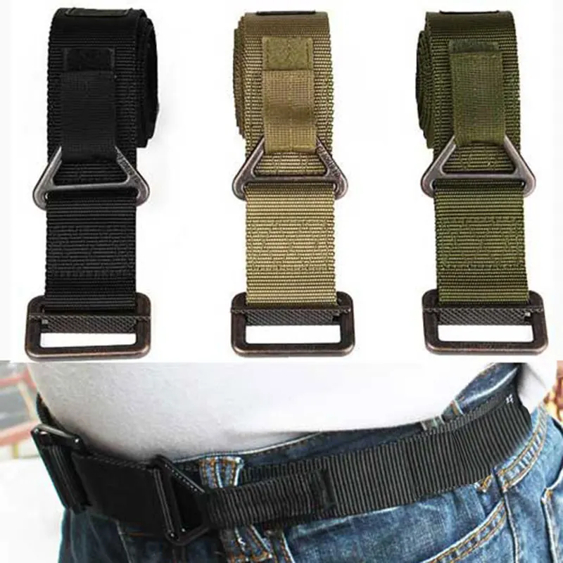 

Free shipping Durable Mens Tactical Belt Rescue Riggers Tactical Rappelling Downhill Hunting Military Canvas Belts