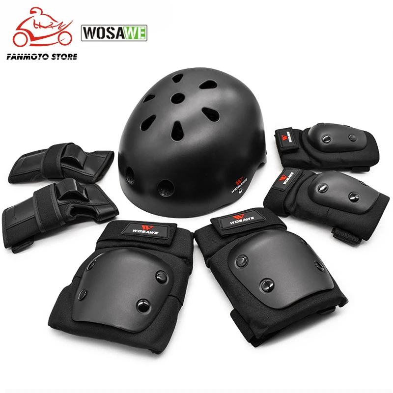 WOSAWE 7Pcs/set Multi-Sports Motorcycle Safety Helmet Bike Cycling Bicycle Helmet KneePads Elbow Wrist Guards Skating Scooter
WOSAWE 7Pcs/set Multi-Sports Motorcycle Safety Helmet Bike Cycling Bicycle Helmet KneePads Elbow Wrist Guards Skating Scooter