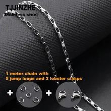 1M Square Long Box Bracelet Necklace Chain Stainless Steel 2.5mm With Split Rings And Lobster Clasp For Diy Women Jewelry Making
1M Square Long Box Bracelet Necklace Chain Stainless Steel 2.5mm With Split Rings And Lobster Clasp For Diy Women Jewelry Making