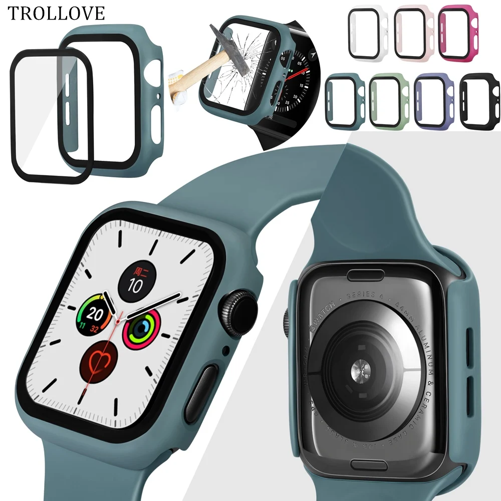 Чехол для часов Apple Watch чехол из ПК 42 мм 38 + закаленное стекло iWatch 44 40 серии 5 4 3 2 1 |