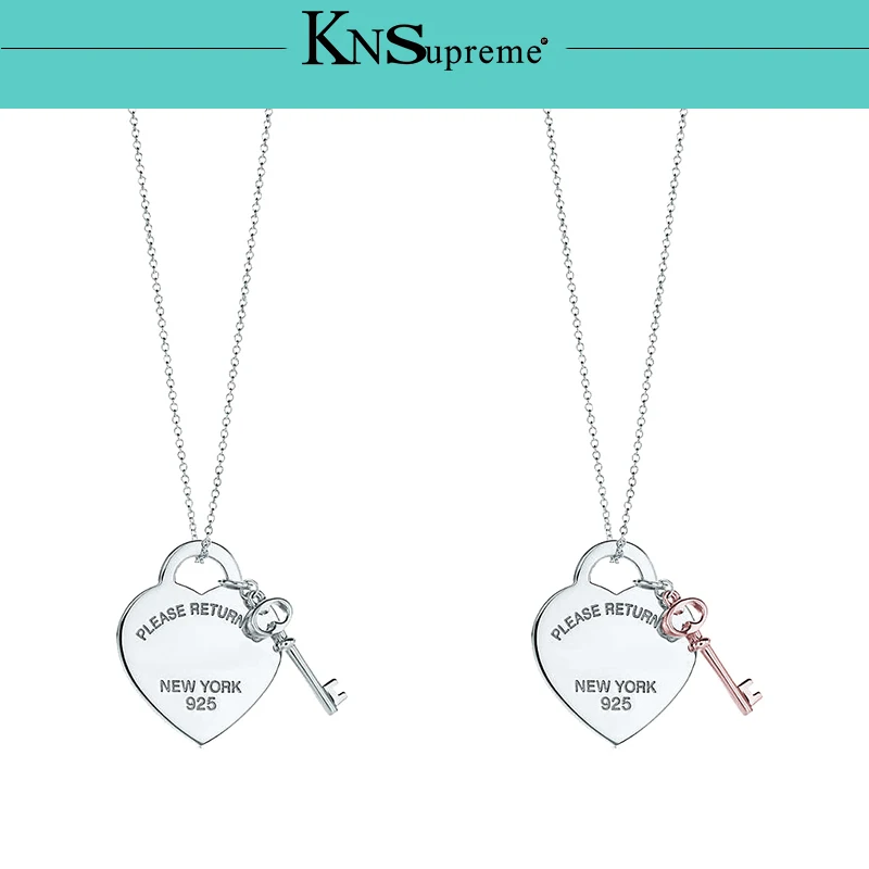 

KN tiff Key of love necklace Original 100% 925 Sterling Silver Women Free Shipping Jewelry High-end Quality Gift
