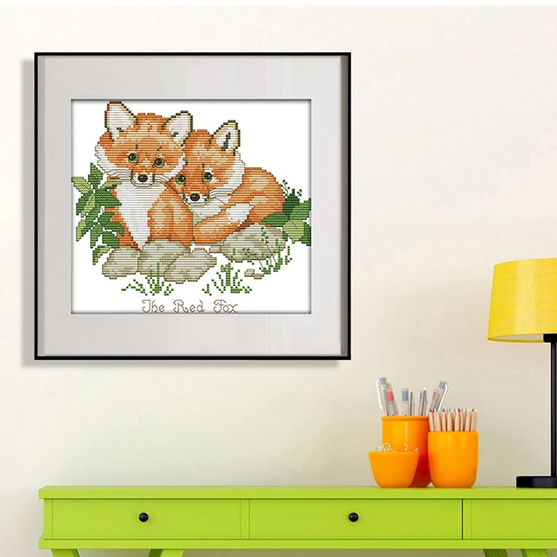 Joy Sunday Cross Stitch Kit DIY Two cute little foxes Pattern Printed for hanging in a living room Chinese Embroidery Needlework
Joy Sunday Cross Stitch Kit DIY Two cute little foxes Pattern Printed for hanging in a living room Chinese Embroidery Needlework