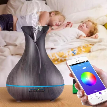 550ML APP Aroma Diffuser Air Humidifier With Remote Control Wood Grain Essential Oil Diffuser 7 Color LED Lights For Home Office
550ML APP Aroma Diffuser Air Humidifier With Remote Control Wood Grain Essential Oil Diffuser 7 Color LED Lights For Home Office