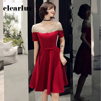 Burgundy A-Line Prom Gowns For Girls R280 Shiny Sequin Wedding Guest Dresses Knee-Length Vestidos De Fiesta Elegantes De Gala
Burgundy A-Line Prom Gowns For Girls R280 Shiny Sequin Wedding Guest Dresses Knee-Length Vestidos De Fiesta Elegantes De Gala