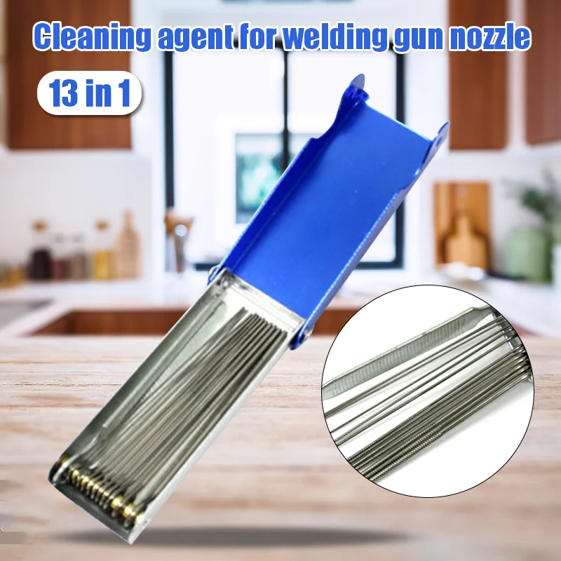 13 in 1 Welding Torch Nozzle Tip Cleaner Blue Metal Shell for Welding Soldering Cutting Nozzle More Durable Tool Accessories
13 in 1 Welding Torch Nozzle Tip Cleaner Blue Metal Shell for Welding Soldering Cutting Nozzle More Durable Tool Accessories
