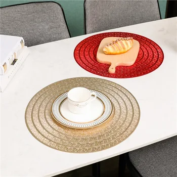 Ins Round PVC Placemat Heat Insulation Mat Non-slip Tableware Mat Solid Color Bronzing Coaster
Ins Round PVC Placemat Heat Insulation Mat Non-slip Tableware Mat Solid Color Bronzing Coaster
